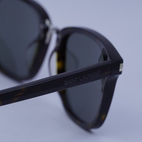 Saint Laurent SL341 002 Sunglasses Havana Square Frame, Grey Lenses - Picture 5 of 11